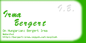 irma bergert business card